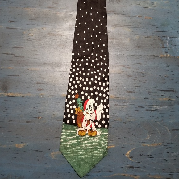 Christmas Tie Mickey Mouse as Santa vintage - Picture 1 of 4